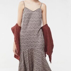 Urban Outfitters Leopard Print Black and Cream Maxi with Flare Dress Size Small